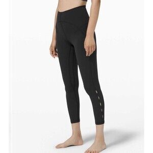 Lululemon Unlimit High Rise Tight 25” Keyhole Black Size 4 Gym Activewear Yoga